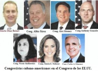 Siete legisladores de origen cubano en el Congreso de los Estados Unidos.