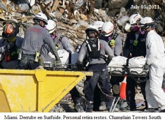Rescatista halla el cuerpo de su hija entre los escombros del Champlain Tower South. Surfside, Fl.
