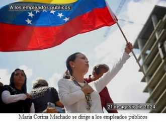 <strong>María Corina Machado a empleados públicos: divulguemos mensajes de fuerza</strong>